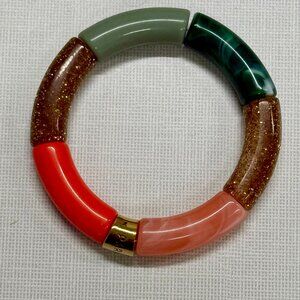 PARABAYA Multicolor Resin Beaded Elastic Bracelet, FRANCE